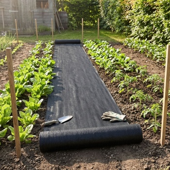 Preview: Hochwertiges Anti-Unkraut-Vlies, zuschneidbar, 10 x 1 m, Effektiver Schutz vor Unkraut in Ihrem Garten & Beeten robust & wasserdurchlässig