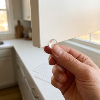 Preview: 46tlg. Gummipuffer Set – Transparente, selbstklebende Anschlagpuffer in 3 Grössen (8mm, 12mm, 18mm) – Ideal als Türstopper & Möbelschutz für Zuhause