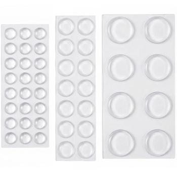 46tlg. Gummipuffer Set – Transparente, selbstklebende Anschlagpuffer in 3 Grössen (8mm, 12mm, 18mm) – Ideal als Türstopper & Möbelschutz für Zuhause