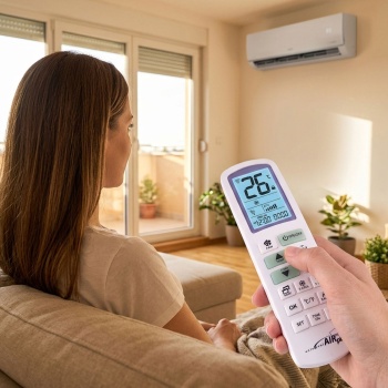 Preview: Universelle Klimaanlagen Fernbedienung - Universal Ersatzfernbedienung passend für alle Marken mit grossem LCD Display & Licht