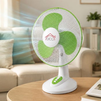 Preview: Kraftvoller Tischventilator mit 40cm Durchmesser für Ihr Büro oder Schlafzimmer – starker Ventilator mit 3 Stufen und Oszillation
