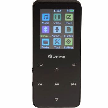 Preview: Vielseitiger MP4 Player Schwarz, Bluetooth & 3,5 mm AUX – Kompakter MP3 Mediaplayer 4GB für Sport & Reisen – Top Sound & E-Book Funktion, 1.8