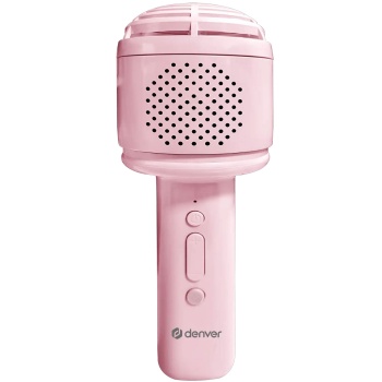 Preview: Bluetooth Karaoke Mikrofon mit Lautsprecher & flauschiger Oberseite Rosa – Tolles Bluetooth Party Mikrophon für Gesang, Feiern & Spass unterwegs