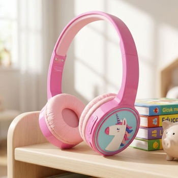 Kinder Bluetooth Kopfhörer kabellos, Pink: Robustes Headset mit Mikrofon & 85dB Gehörschutz für Schule, Lernen & Gaming – Sicher & Komfortabel