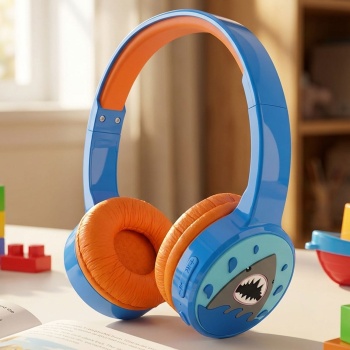 Kinder Bluetooth Kopfhörer kabellos, Blau: Robustes Headset mit Mikrofon & 85dB Gehörschutz für Schule, Lernen & Gaming – Sicher & Komfortabel