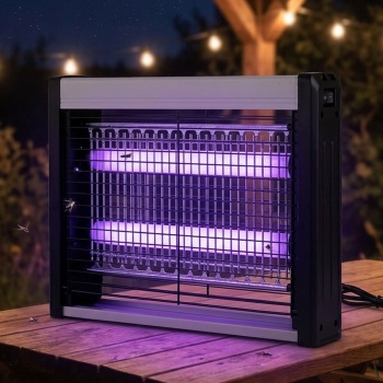 Effektive LED Mückenlampe & Insektenlampe: Lautlose elektrische Fliegenfalle ohne Chemie für Wohnzimmer, Küche, Schlafzimmer & Camping