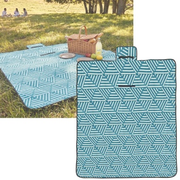 Picknickdecke in Türkis (150x130 cm), wasserdicht – Leicht, faltbar & ideal für Garten, Park, Strand, Camping und den Urlaub unterwegs