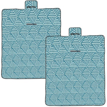 Preview: 2er-Set Picknickdecke in Türkis (150x130 cm), wasserdicht – Leicht, faltbar & ideal für Garten, Park, Strand, Camping und den Urlaub unterwegs