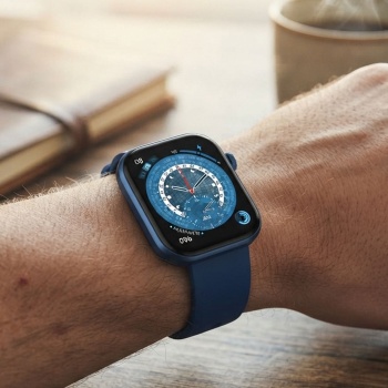 Smartwatch Fitnessuhr für Herren & Damen, blau: Blutdruck, Herzfrequenz, Blutsauerstoff und Anruffunktion - AMOLED Display für Alltag & Sport