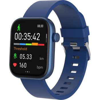 Preview: Smartwatch Fitnessuhr für Herren & Damen, blau: Blutdruck, Herzfrequenz, Blutsauerstoff und Anruffunktion - AMOLED Display für Alltag & Sport
