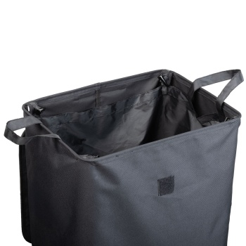 Preview: Flaschensammler 90 Liter mit herausnehmbarem Innensack als Tragetasche, robuster Leergutsammler und Flaschentasche für Küche und Keller in Schwarz