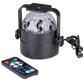 Preview: Disco-Lichtprojektor mit Musiksensor und Fernbedienung, verschiedene bunte Lichtmuster, LED Partybeleuchtung mit USB-A für Party und Zimmer