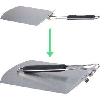 Preview: Klappbarer Pizzaschieber aus Edelstahl 55 cm - Robuste Pizzaschaufel & Pizzaheber für Grill, Pizzaofen, Backofen - Platzsparend & Handlich