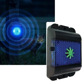 Effektiver Ultraschall Wildtiervertreiber: Marderabwehr & Nagervertreiber mit LED Blinklicht für Garten, Balkon, Feld, Fahrzeug & Haus