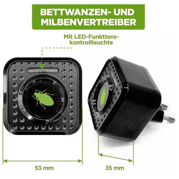 Preview: Effektiver Ultraschall Milbenvertreiber: Steckdose gegen Bettwanzen & Milben – Sichere Milbenabwehr für Bett & Schlafzimmer
