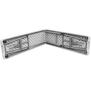 Preview: Faltbare Koffer Sitzbank 182 cm wetterfest stabile Klappbank, transportabel Metall Kunststoff platzsparend, ideal für Camping & Outdoor