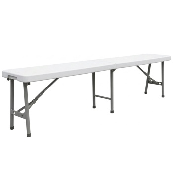 Faltbare Koffer Sitzbank 182 cm wetterfest stabile Klappbank, transportabel Metall Kunststoff platzsparend, ideal für Camping & Outdoor