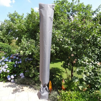 Deluxe Sonnenschirm Schutzhaube Anthrazit 200-400 cm - Robuste Regenhülle aus 420D Oxford Polyester mit Reissverschluss, Ösen und Zugschnur