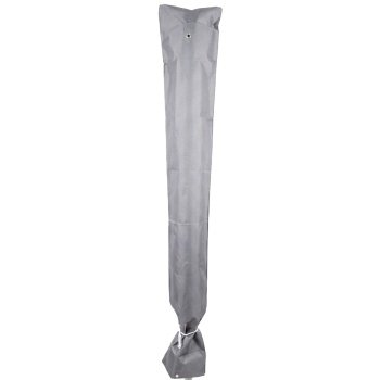 Preview: Deluxe Sonnenschirm Schutzhaube Anthrazit 200-400 cm - Robuste Regenhülle aus 420D Oxford Polyester mit Reissverschluss, Ösen und Zugschnur