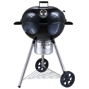 Preview: Profi Kugelgrill Ø55 cm – XL Holzkohlegrill mit 55 cm Grillfläche, Deckelhalter, Aschebehälter, Bodengitter & 2 Rädern, Hitzebeständige Pulverbeschichtung