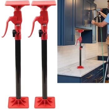 Montagestütze 2er-Set – Flexibel ausziehbar von 115-310 cm, 50 kg Tragkraft je Stütze, mit 45° Neigung & 10cm Stempel, TÜV/GS geprüfte Deckenstütze