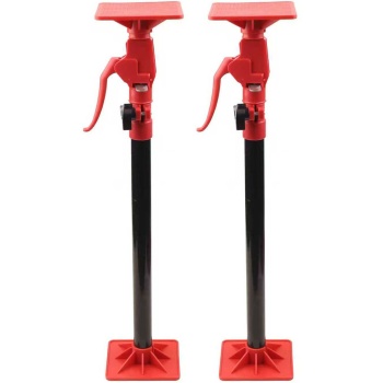 Preview: Montagestütze 2er-Set – Flexibel ausziehbar von 115-310 cm, 50 kg Tragkraft je Stütze, mit 45° Neigung & 10cm Stempel, TÜV/GS geprüfte Deckenstütze