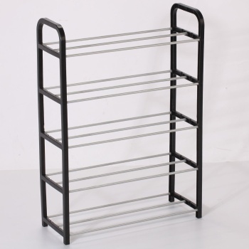 Preview: Schuhregal mit 5 Gitter-Ebenen - für 15 Paar Schuhe - Schuhablage 50x19x68 cm, Stabiler Schuhorganizer für Flur, Eingangsbereich und Garderobe