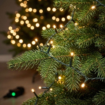 Preview: LED Lichterkette Cluster 400 LEDs warmweiss, 8 m – dichte Büschel-Lichterkette für innen & aussen, IP44, 7 Lichteffekte, Timer - Weihnachtsbeleuchtung