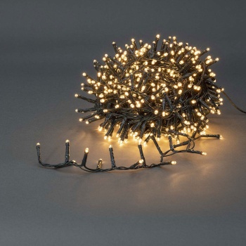 Preview: LED Lichterkette Cluster 700 LEDs warmweiss, 14 m – dichte Büschel-Lichterkette für innen & aussen, IP44, 7 Lichteffekte, Timer - Weihnachtsbeleuchtung