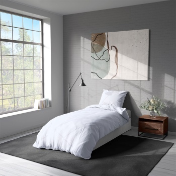 Preview: 2er-Set Bettwäsche 155x220/80x80 cm, 100% Baumwolle mit Reissverschluss, hautsympathische & atmungsaktive Bett- und Kissenbezüge für erholsamen Schlaf