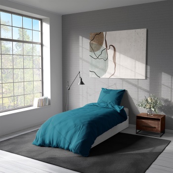 Preview: 2er-Set Bettwäsche 135x200/80x80 cm, 100% Baumwolle mit Reissverschluss, hautsympathische & atmungsaktive Bett- und Kissenbezüge für erholsamen Schlaf