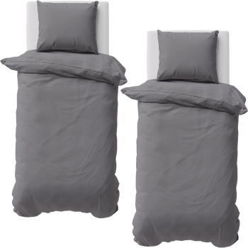 2er-Set Bettwäsche 135x200/80x80 cm, 100% Baumwolle mit Reissverschluss, hautsympathische & atmungsaktive Bett- und Kissenbezüge für erholsamen Schlaf