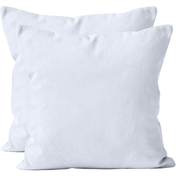 Kissenbezug 2er-Set 40x40 Weiss - Hochwertige Baumwolle Kissenhüllen für Deko, Bett & Sofakissen - Langlebig, Pflegeleicht & mit Reissverschluss
