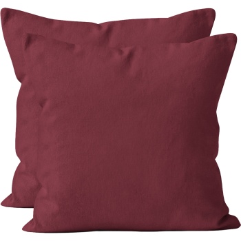 Kissenbezug 2er-Set 40x40 Bordeaux - Hochwertige Baumwolle Kissenhüllen für Deko, Bett & Sofakissen - Langlebig, Pflegeleicht & mit Reissverschluss