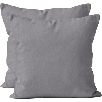 Kissenbezug 2er-Set 80x80 Grau - Hochwertige Baumwolle Kissenhüllen für Deko, Bett & Sofakissen - Langlebig, Pflegeleicht & mit Reissverschluss