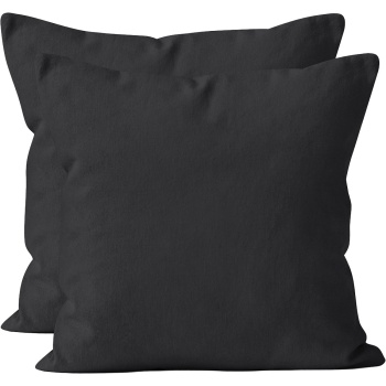 Kissenbezug 2er-Set 80x80 Schwarz - Hochwertige Baumwolle Kissenhüllen für Deko, Bett & Sofakissen - Langlebig, Pflegeleicht & mit Reissverschluss