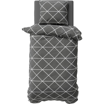 Preview: Bettwäsche-Set 135x200/80x80 cm, 100% Baumwolle mit Reissverschluss, hautsympathischer & atmungsaktiver Bett- und Kissenbezug für erholsamen Schlaf