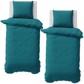 2er-Set Bettwäsche 135x200/80x80 cm, 100% Mikrofaser mit Reissverschluss, hautsympathische & atmungsaktive Bett- & Kissenbezüge, OEKO-TEX Standard 100