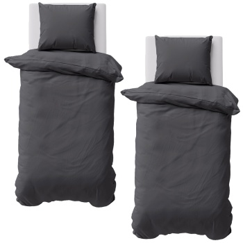 2er-Set Bettwäsche 155x220/80x80 cm, 100% Mikrofaser mit Reissverschluss, hautsympathische & atmungsaktive Bett- & Kissenbezüge, OEKO-TEX Standard 100