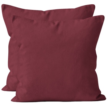 Kissenbezug 2er-Set 40x40 Bordeaux - Hochwertige Mikrofaser Kissenhüllen für Deko, Bett & Sofakissen - Hautsympathisch, pflegeleicht & mit Reissverschluss