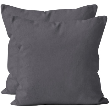 Kissenbezug 2er-Set 40x40 Anthrazit - Hochwertige Mikrofaser Kissenhüllen für Deko, Bett & Sofakissen - Hautsympathisch, pflegeleicht & mit Reissverschluss
