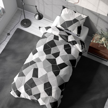 Bettwäsche-Set 135x200/80x80 cm, Mosaic, OEKO-TEX 100% Mikrofaser mit Reissverschluss, hautsympathischer & atmungsaktiver Bett- und Kissenbezug