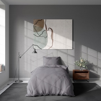 Preview: Bettwäsche-Set 135x200/80x80 cm, 100% Mikrofaser mit Reissverschluss, hautsympathischer & atmungsaktiver Bett- und Kissenbezug, Grau