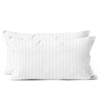 Kissenbezug 2er-Set 40x80 cm OEKO-TEX - Hochwertige Mikrofaser Kissenhüllen - Hautsympathisch, pflegeleicht & mit Reissverschluss - Weiss