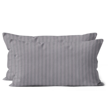 Kissenbezug 2er-Set 40x80 cm OEKO-TEX - Hochwertige Mikrofaser Kissenhüllen - Hautsympathisch, pflegeleicht & mit Reissverschluss - Grau