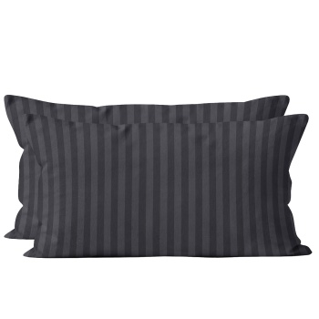 Kissenbezug 2er-Set 40x80 cm OEKO-TEX - Hochwertige Mikrofaser Kissenhüllen - Hautsympathisch, pflegeleicht & mit Reissverschluss - Schwarz