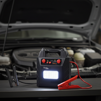 Preview: 5-in-1 Pkw-Starthilfe 12V/24V (2000A) mit Powerbank 40Ah – Mobiler Batterie-Booster mit 230V-Steckdose, 12V-Ausgang & LED-Leuchte