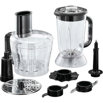 Preview: Russell Hobbs Matte Black Food Processor – Küchenmaschine mit 2,5 l Schüssel, 1,5 l Mixaufsatz, 600W & Zubehör für schnelles Kochen im Alltag