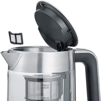 Preview: Severin Teekocher Professional, 3000W, 1,7L: mit automatischer Hebefunktion für Tee - perfekt für Büro & Zuhause - Wasserkocher aus Glas & Edelstahl