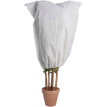 Preview: 4er-Set Winterschutz-Vlieshaube mit Reissverschluss & Kordelzug für Pflanzen (60 x 80 cm, Ø 38 cm) – der perfekte Kälteschutz für Topfpflanzen
